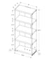 59" Brown Wood Four Tier Etagere Bookcase