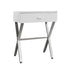 22" Silver And White End Table With Drawer