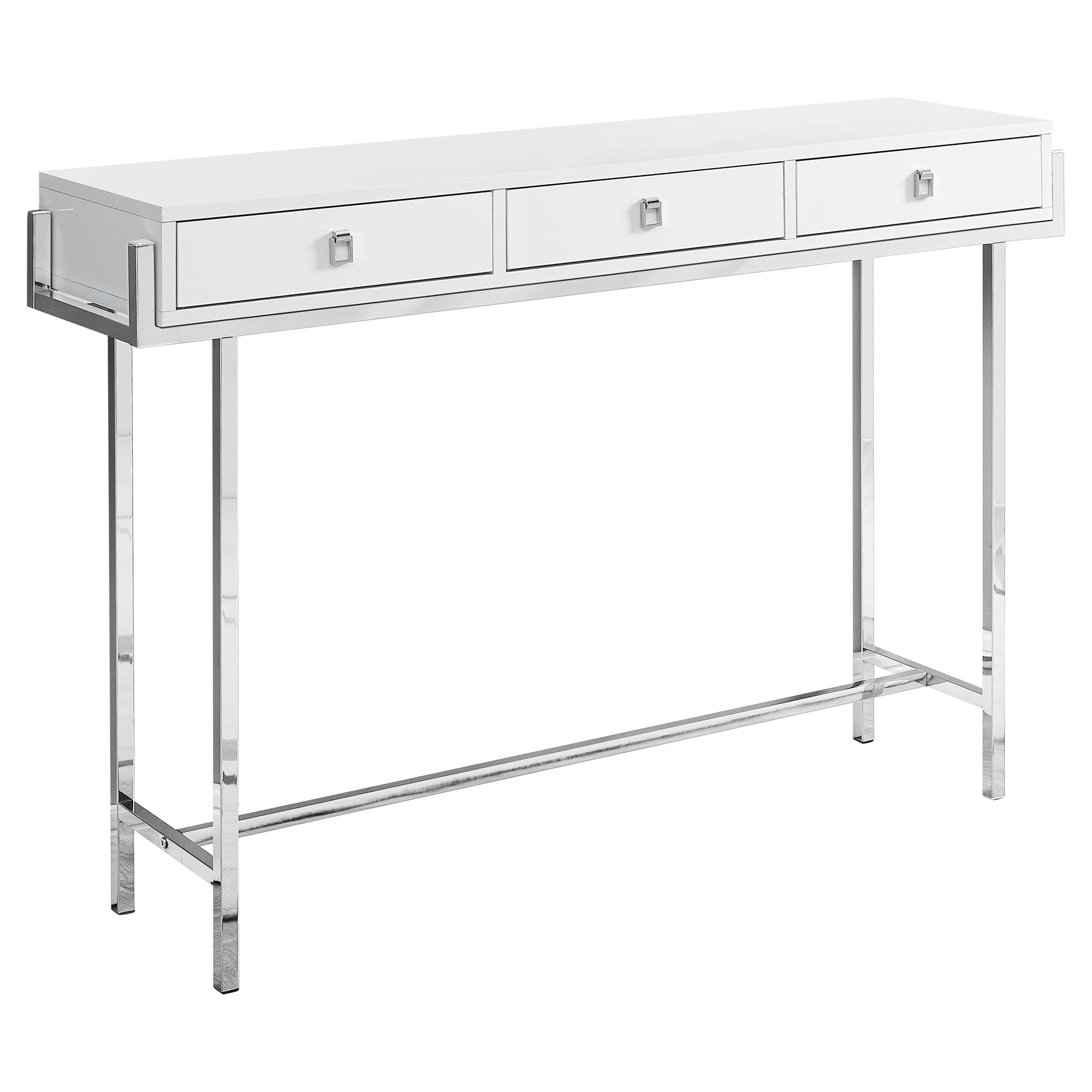 48" Taupe And Silver Console Table