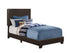 Solid Wood Twin Brown Upholstered Faux Leather Bed