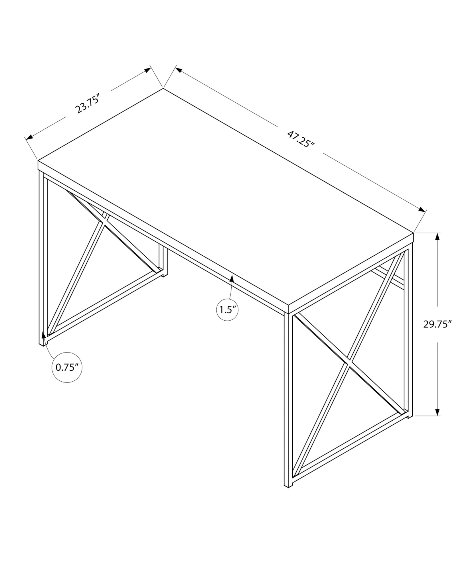 24" Brown and Black Computer Desk