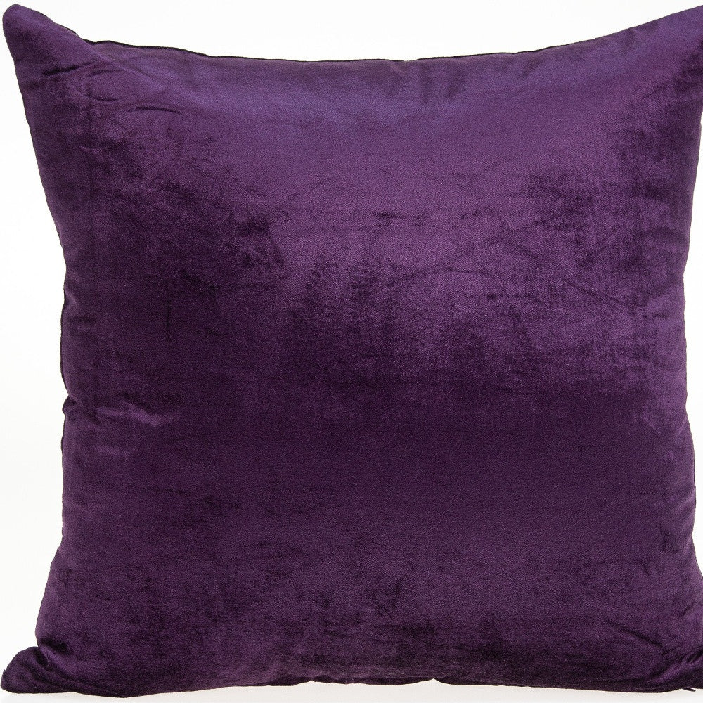 18" X 7" X 18" Transitional Purple Solid Pillow Cover With Poly Insert