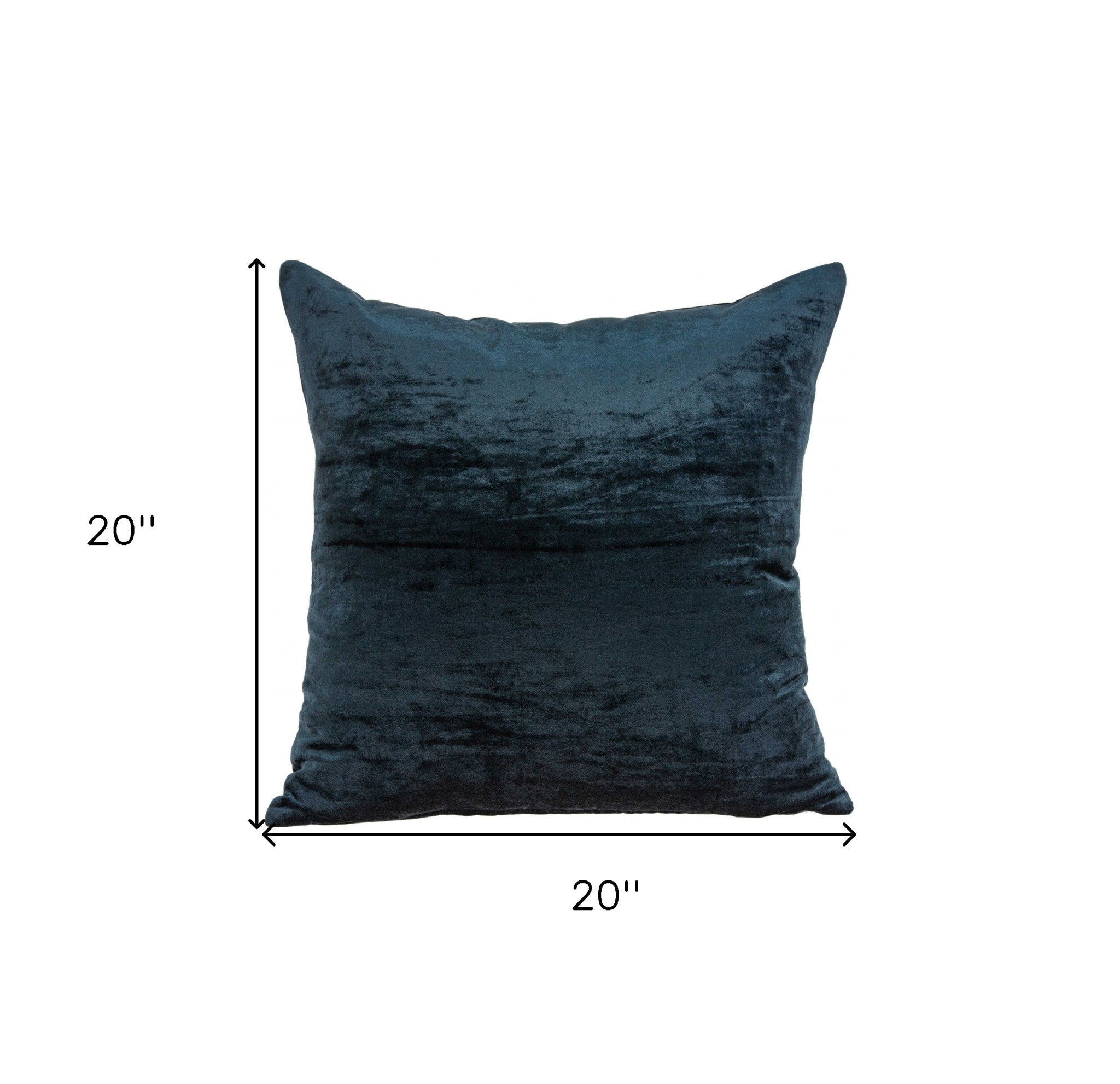 20" X 7" X 20" Transitional Dark Blue Solid Pillow Cover With Poly Insert