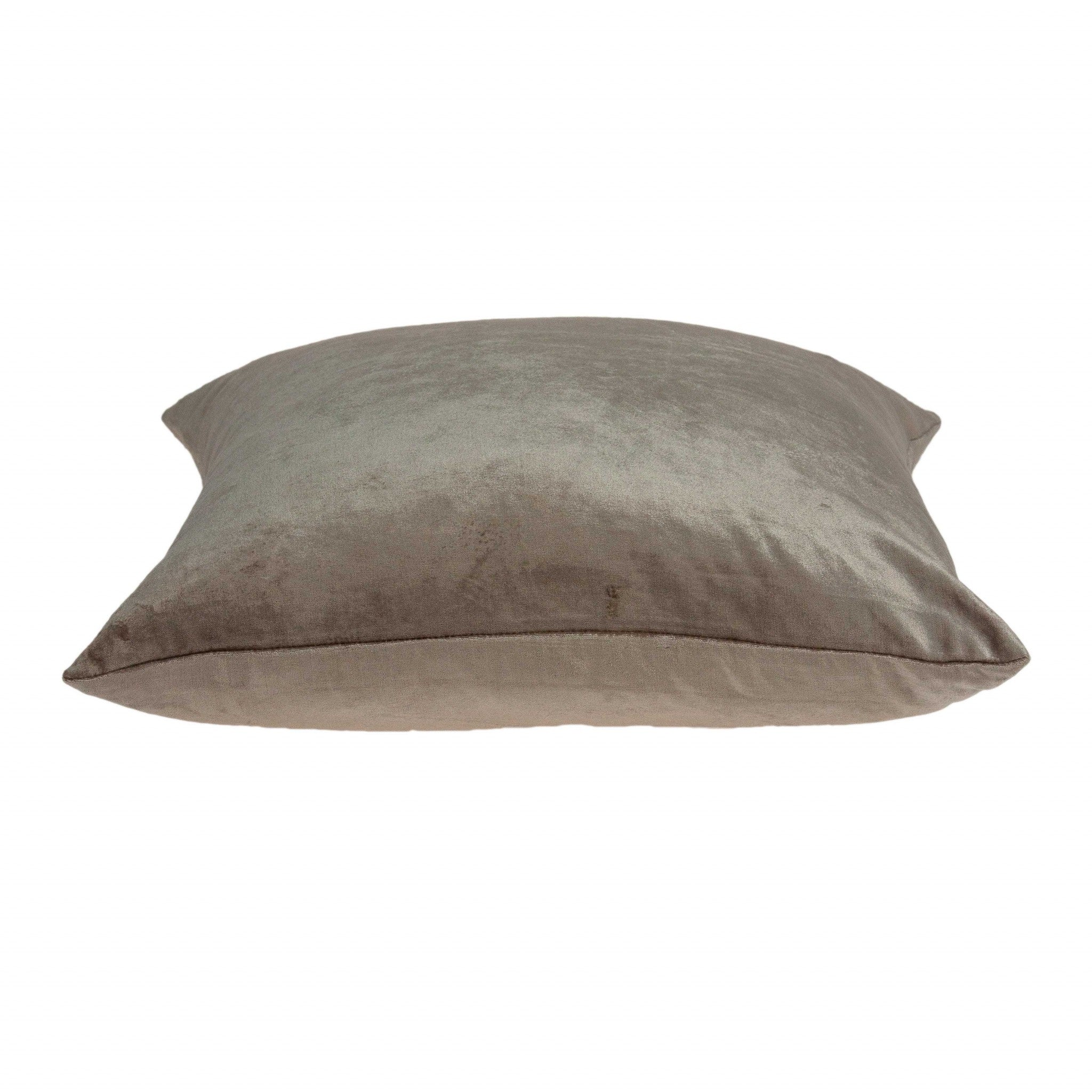 Super Soft Taupe Solid Decorative Accent Pillow