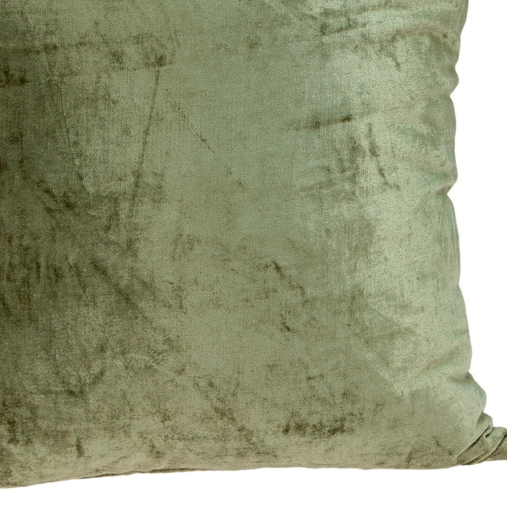 20" X 7" X 20" Transitional Olive Solid Pillow Cover With Poly Insert