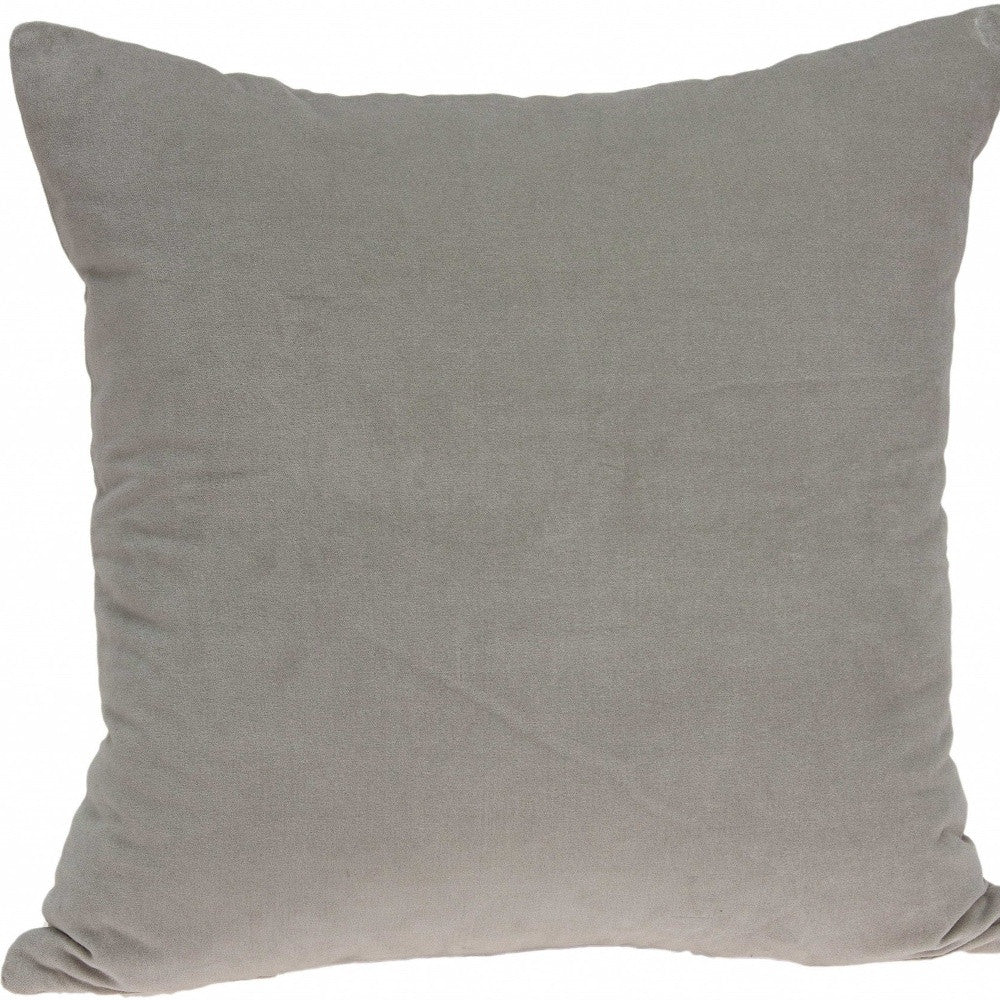 20" X 7" X 20" Transitional Gray Solid Pillow Cover With Poly Insert