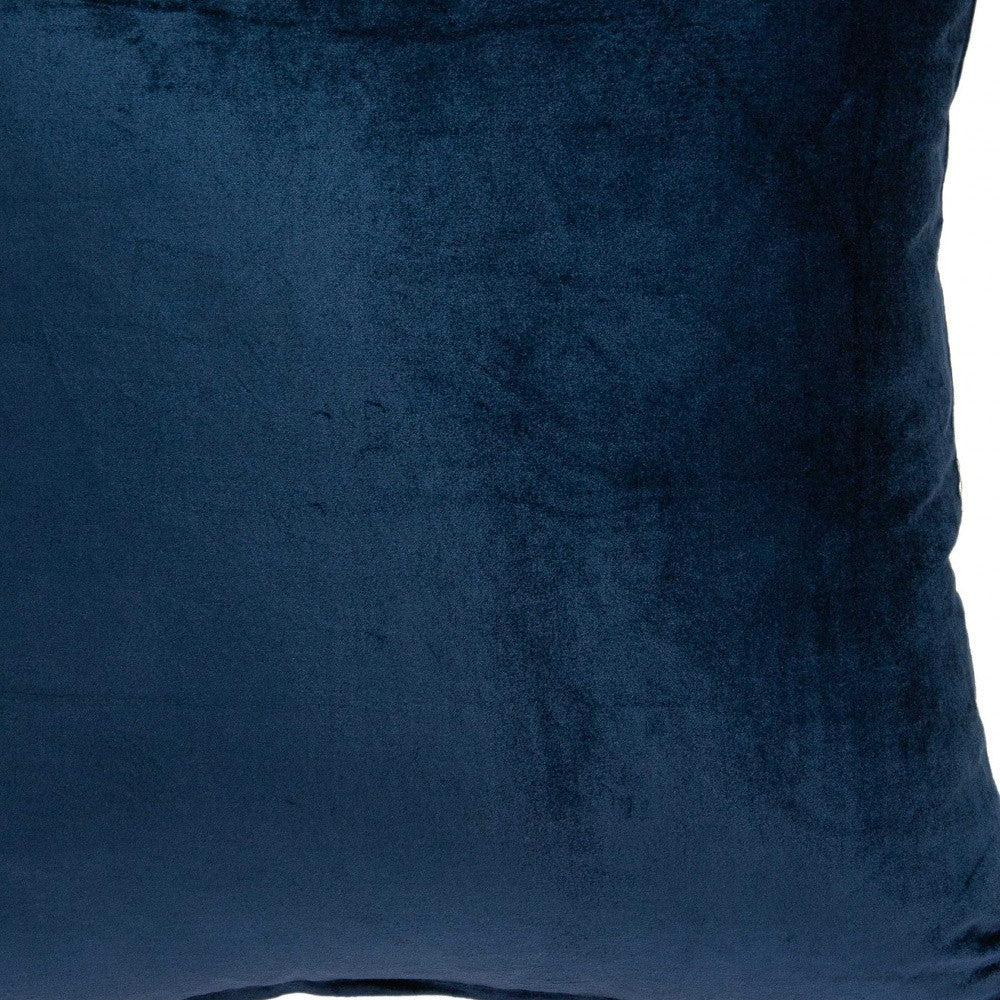 22" X 7" X 22" Transitional Navy Blue Solid Pillow Cover With Poly Insert