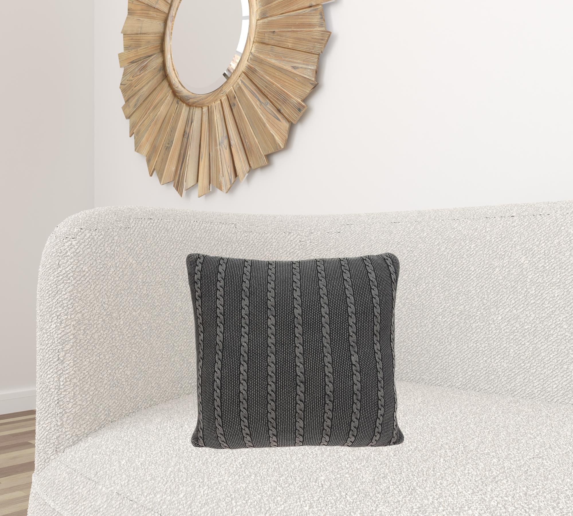 Charcoal Pillow Cover With Insert