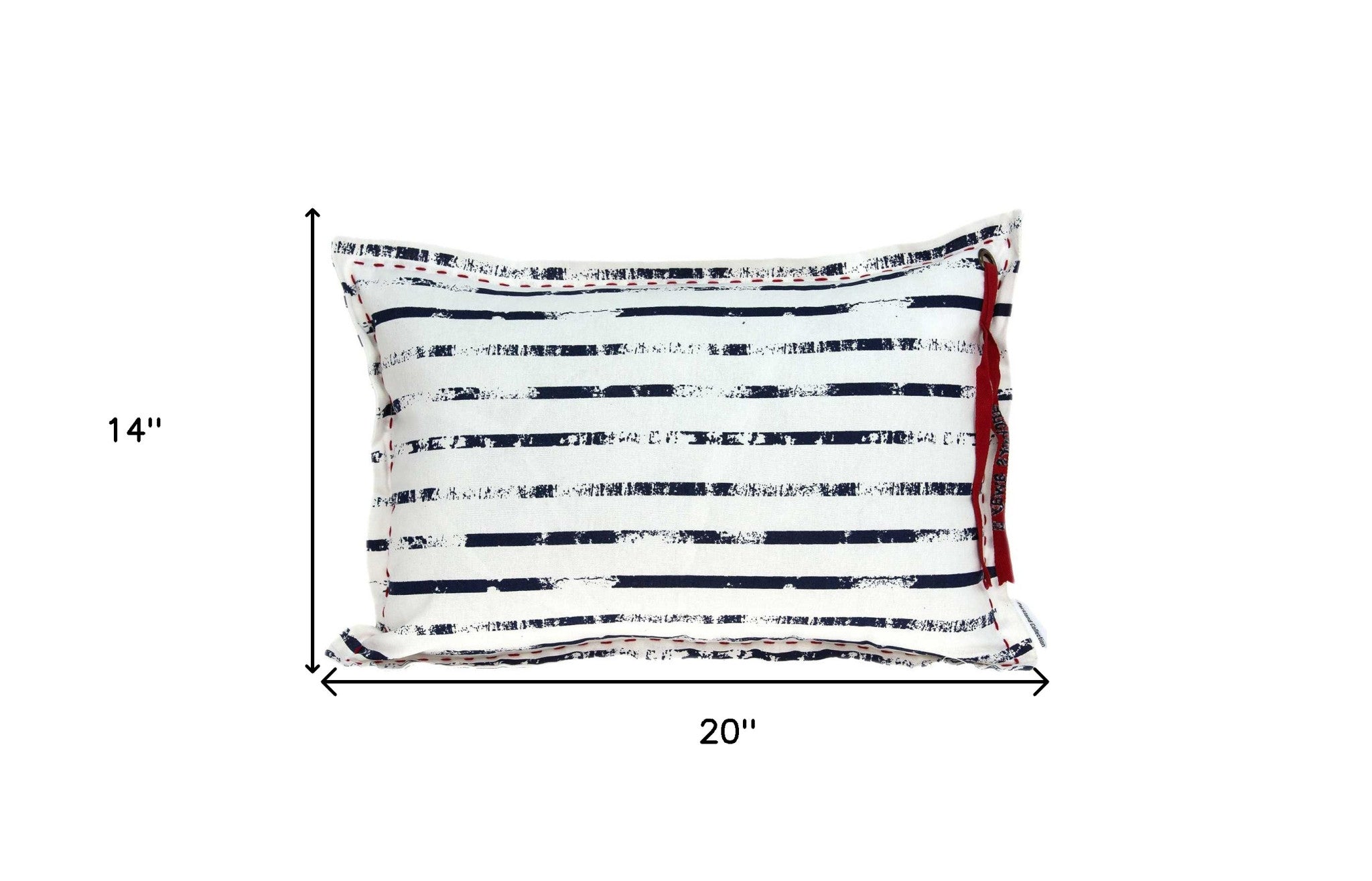 20" X 6" X 14" Nautical White Pillow Cover With Poly Insert