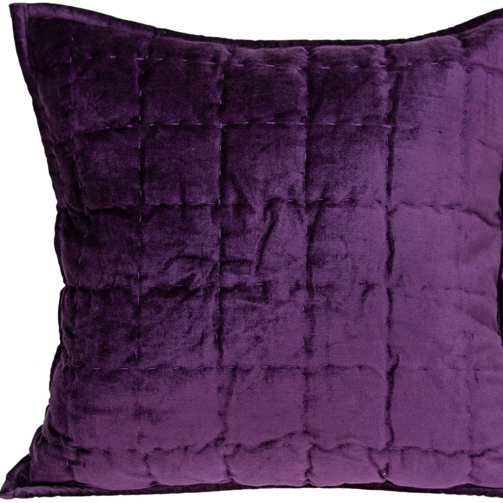 20" X 20" Purple Cotton Blend Zippered Pillow