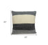 20" X 7" X 20" Transitional Cream And Gray Pillow Cover With Poly Insert