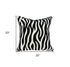 20" X 7" X 20" Transitional Black And White Zebra Pillow Cover With Poly Insert