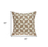 20" X 7" X 20" Transitional Beige And White Cotton Pillow Cover With Poly Insert