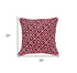 20" X 7" X 20" Transitional Red And White Cotton Pillow Cover With Poly Insert