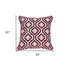 20" X 7" X 20" Transitional Red And White Accent Pillow Cover With Poly Insert