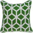 20" X 7" X 20" Transitional Green And White Pillow Cover With Poly Insert