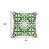 20" X 7" X 20" Traditional Green And White Accent Pillow Cover With Poly Insert