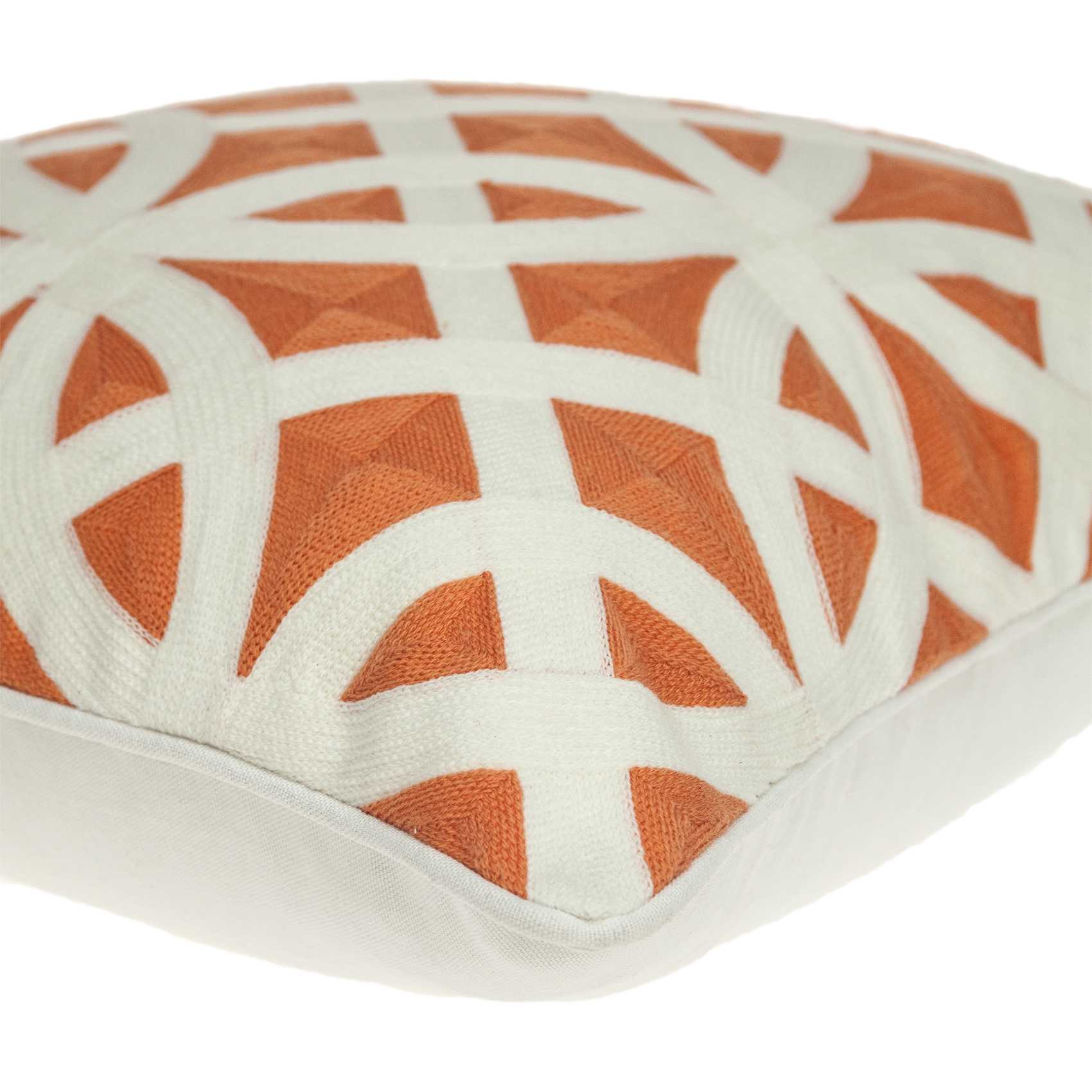 20" X 7" X 20" Transitional Orange Pillow Cover With Poly Insert