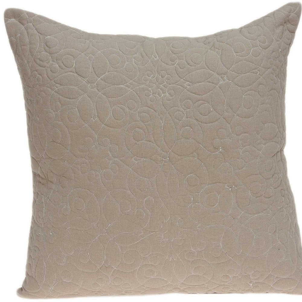 20" X 7" X 20" Elegant Transitional Tan Pillow Cover With Poly Insert