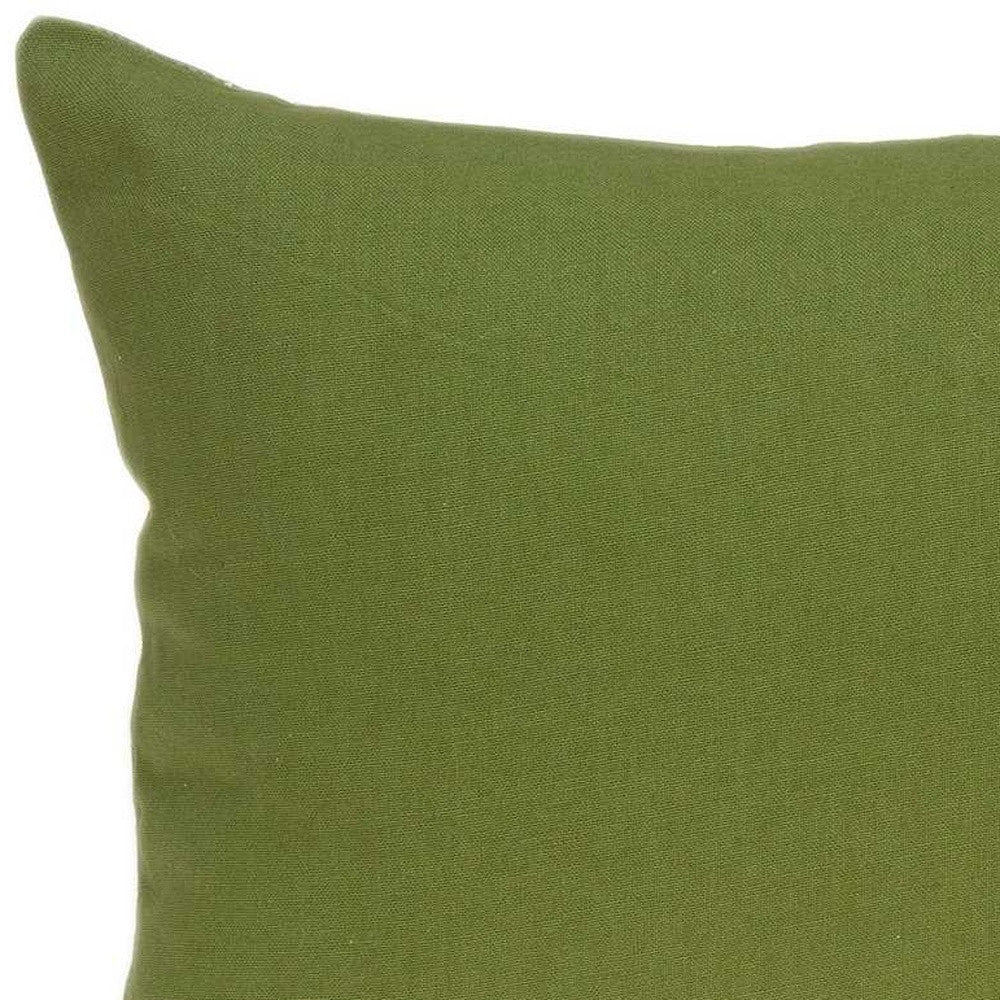 20" X 6" X 14" Tropical Green Cotton Pillow Cover With Poly Insert