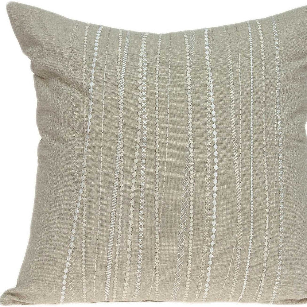 20" X 7" X 20"  Charming Transitional Beige Pillow Cover With Poly Insert