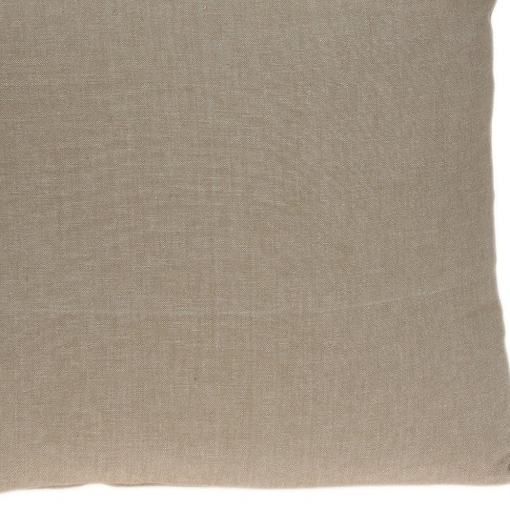 20" X 7" X 20" Cool Transitional Tan Cotton Pillow Cover With Poly Insert