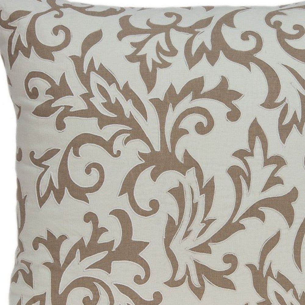 20" X 7" X 20" Transitional Beige Pillow Cover With Poly Insert