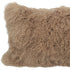 17" Beige Genuine Tibetan Lamb Fur Pillow With Microsuede Backing