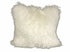 20" Creamy White Genuine Tibetan Lamb Fur Pillow With Microsuede Backing