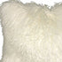 20" Creamy White Genuine Tibetan Lamb Fur Pillow With Microsuede Backing