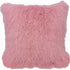 20" Pink Genuine Tibetan Lamb Fur Pillow With Microsuede Backing