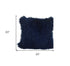 20" Navy Blue Genuine Tibetan Lamb Fur Pillow With Microsuede Backing