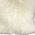 24" Creamy Genuine Tibetan Lamb Fur Pillow With Microsuede Backing