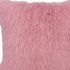 24" Pink Genuine Tibetan Lamb Fur Pillow With Microsuede Backing