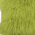 24" Lime Green Genuine Tibetan Lamb Fur Pillow With Microsuede Backing