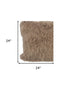 24" Beige Genuine Tibetan Lamb Fur Pillow With Microsuede Backing