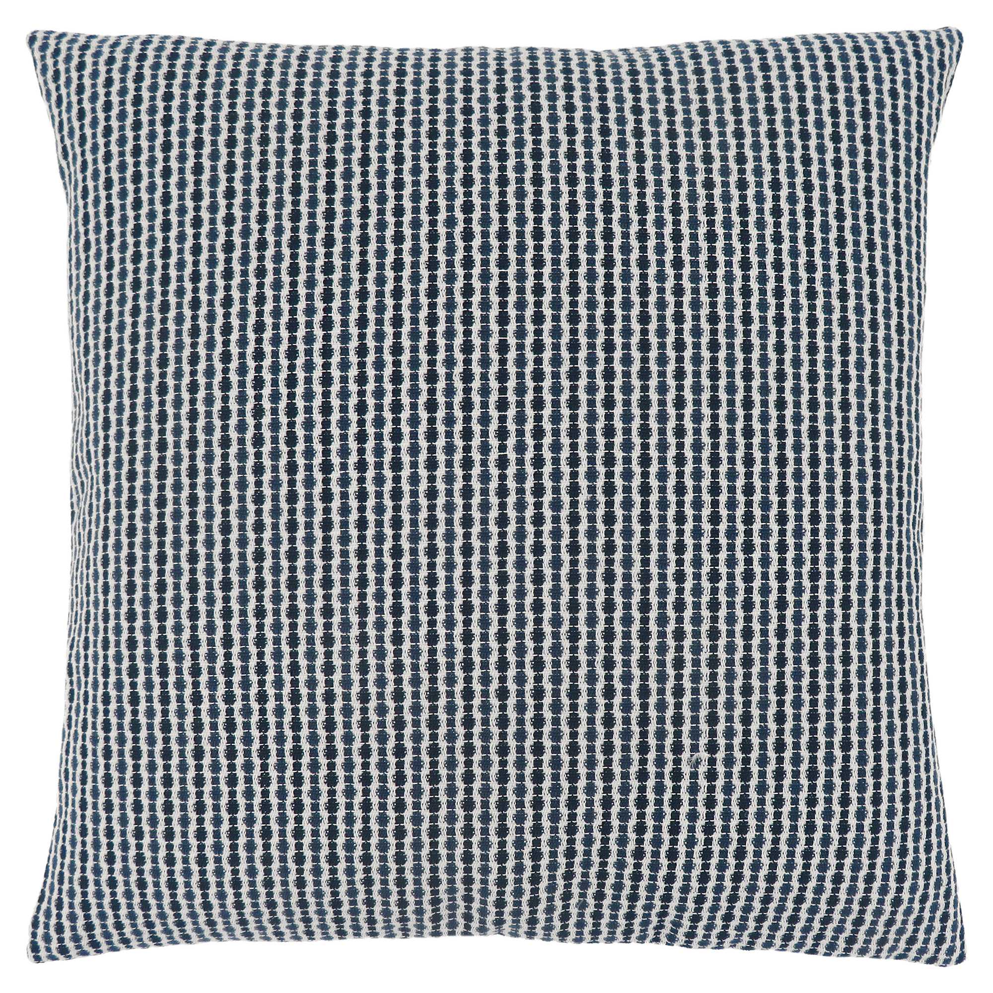 18" X 18" Blue and White Polyester Striped Zippered Pillow