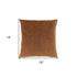 18" X 18" Taupe Velvet Polyester Abstract Zippered Pillow