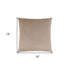 18" X 18" Taupe Velvet Polyester Mosaic Zippered Pillow