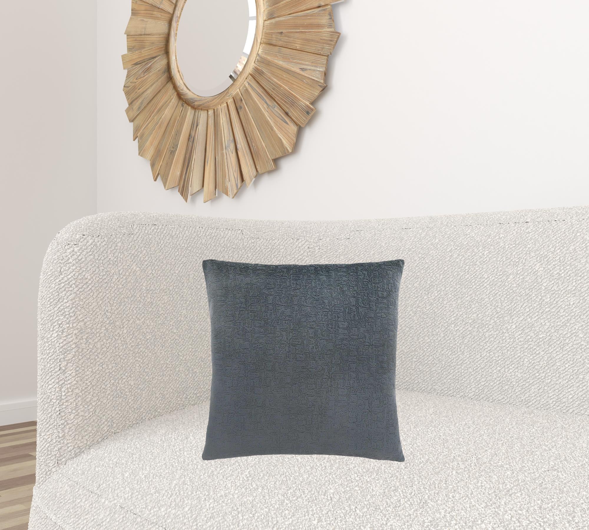 18" X 18" Taupe Velvet Polyester Mosaic Zippered Pillow