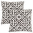 Set Of Two 18" X 18" Taupe Polyester Geometric Zippered Pillow