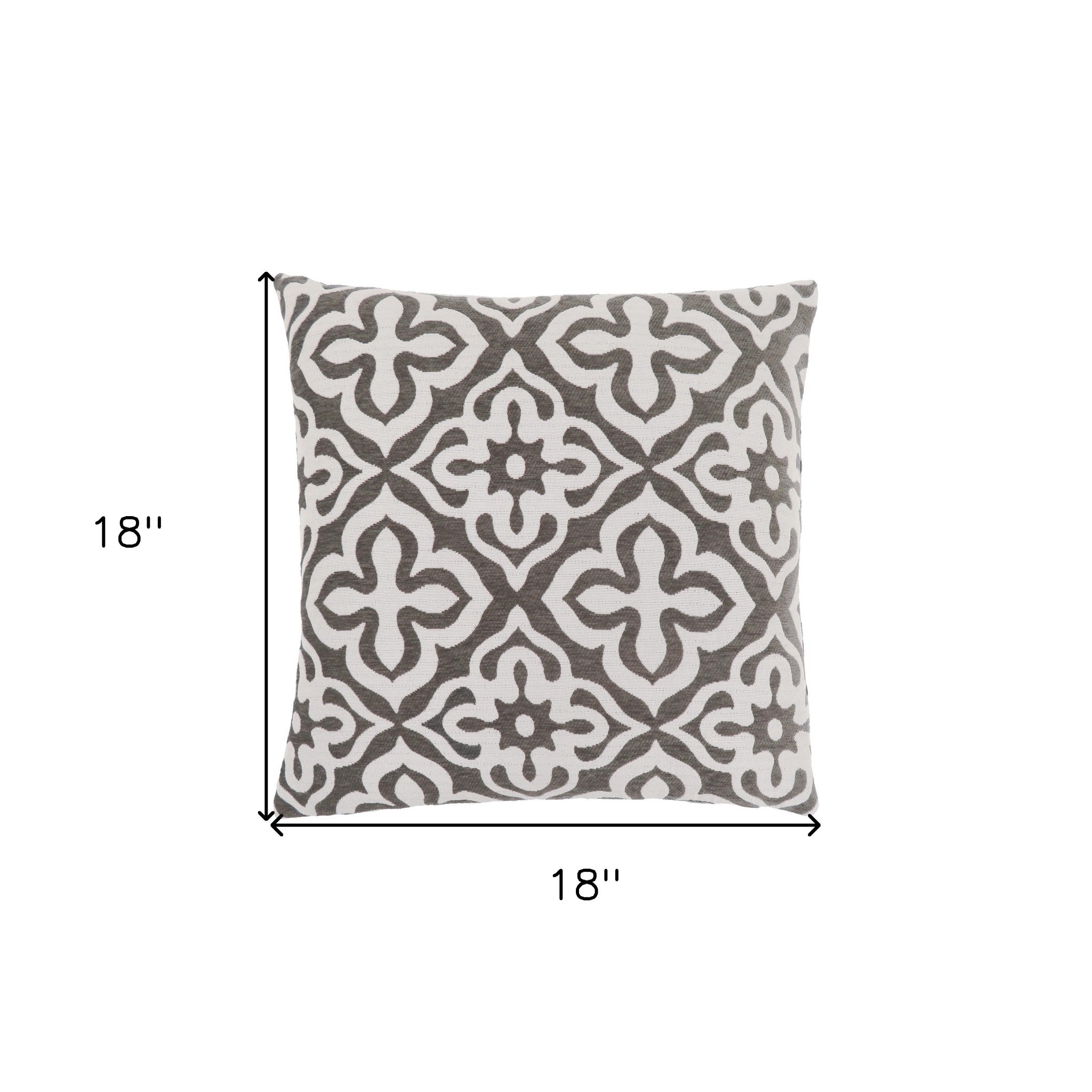 Set Of Two 18" X 18" Taupe Polyester Geometric Zippered Pillow