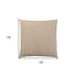 Set Of Two 18" X 18" Taupe Polyester Striped Zippered Pillow