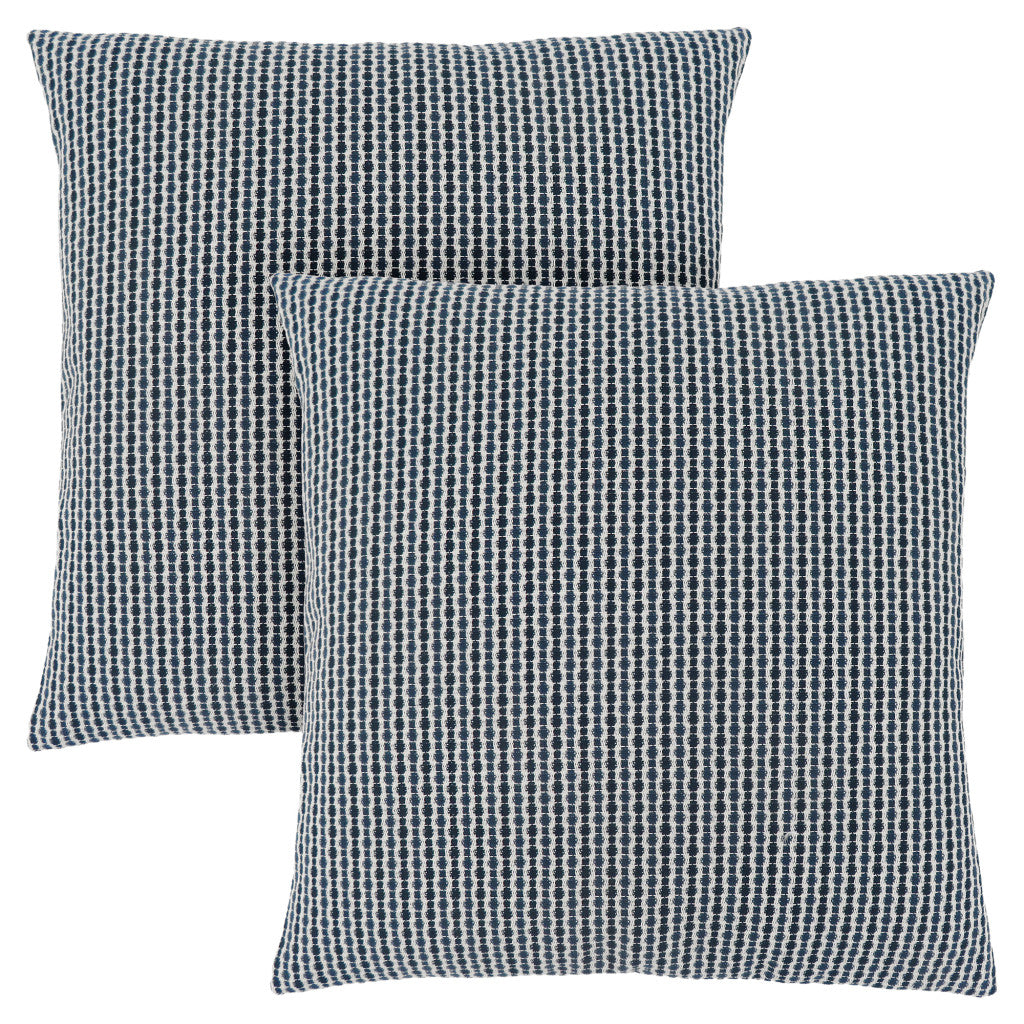 Set Of Two 18" X 18" Taupe Polyester Striped Zippered Pillow