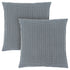 Set Of Two 18" X 18" Taupe Polyester Striped Zippered Pillow