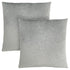 Set Of Two 18" X 18" Taupe Velvet Polyester Floral Zippered Pillow