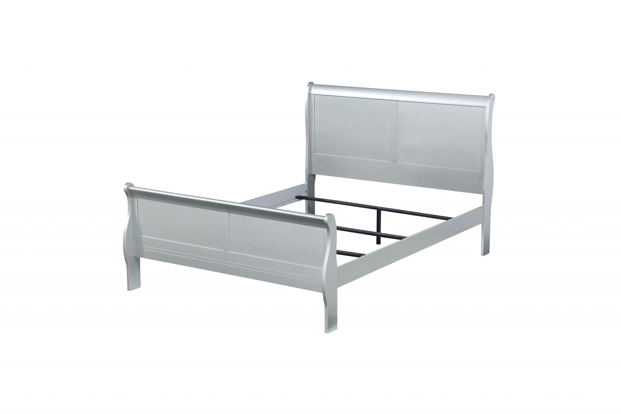 King Silver Sleigh Bed