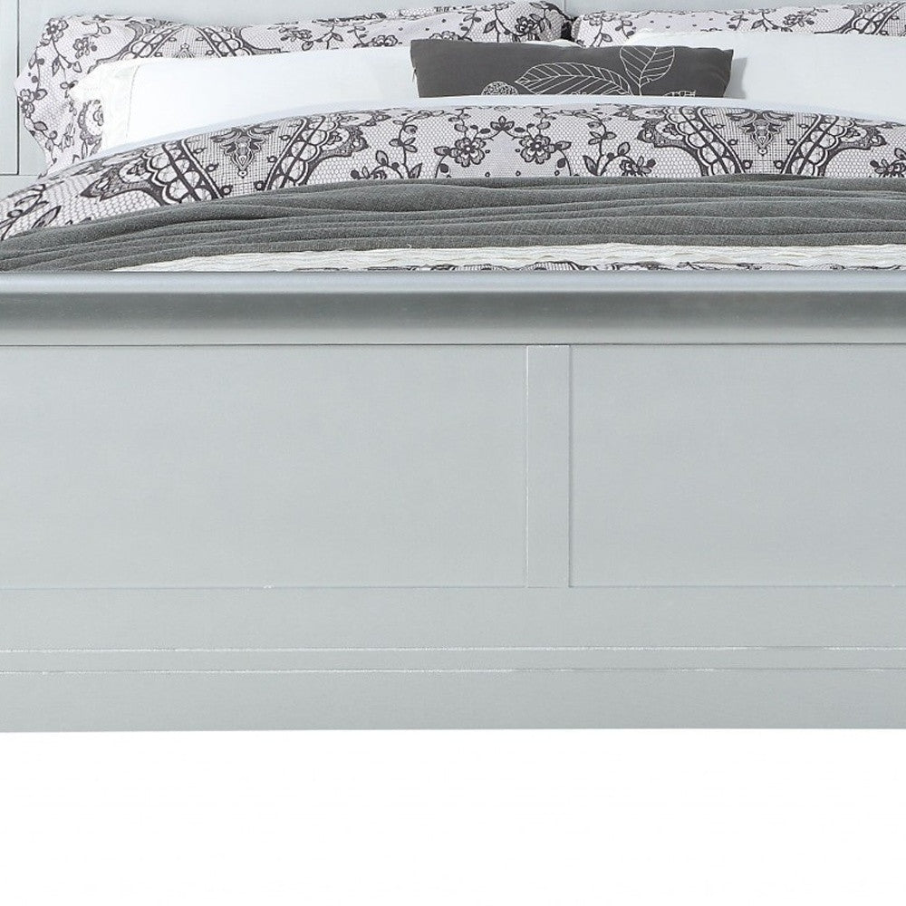 King Silver Sleigh Bed