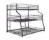 62" X 83" X 74" Gunmetal Metal Triple Bunk Bed  Twinfullqueen