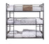 43" X 79" X 79" Sandy Black Dark Bronze Handbrushed Metal Wood Triple Bunk Bed  Twin